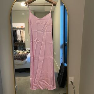 Zara Pink Midi Satin Dress